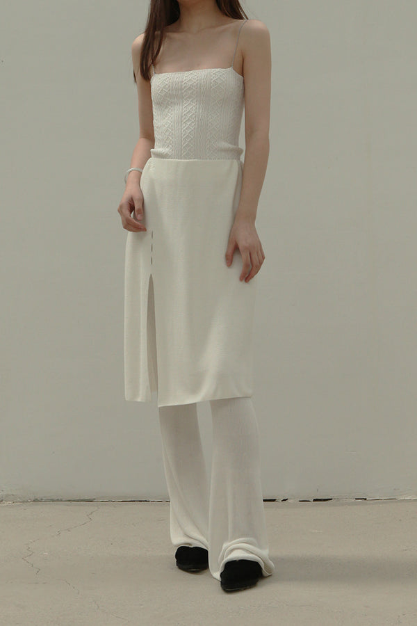 SWAYING/KNIT SW211XZ31 Silk seamless flared skirt